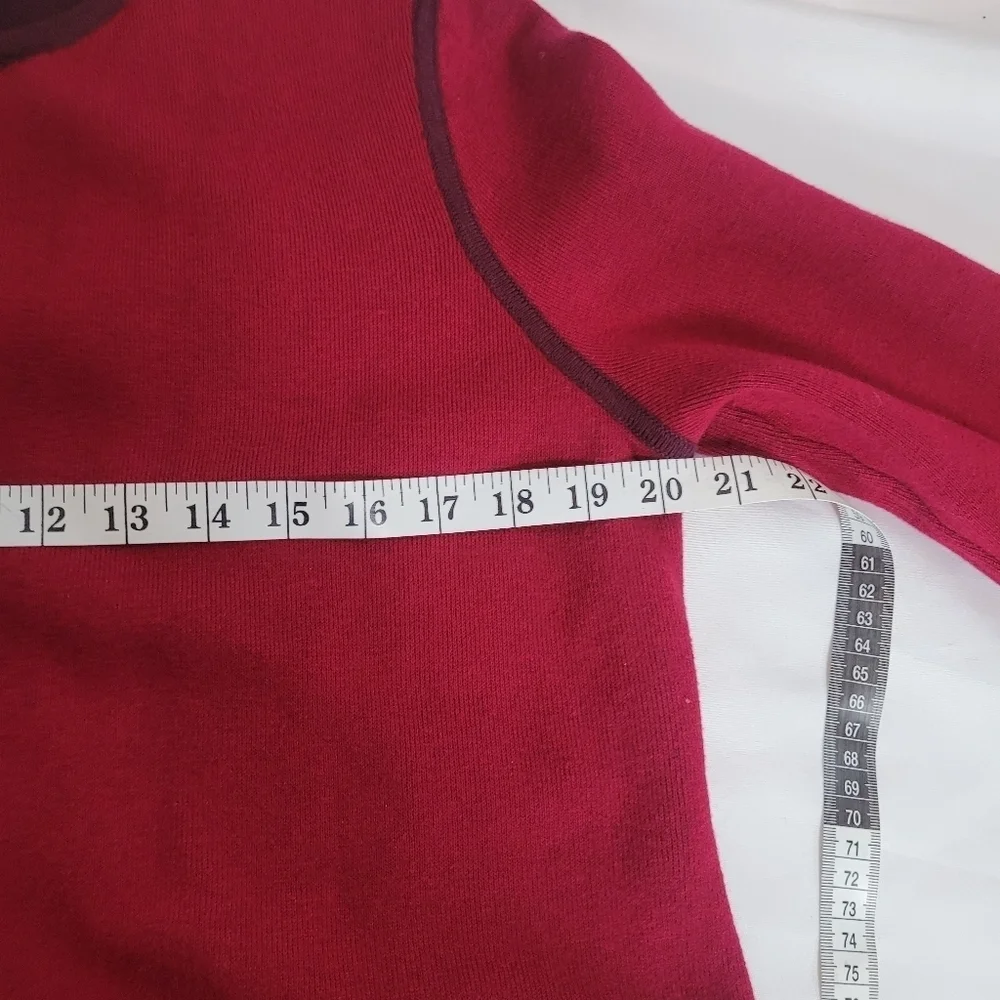 Chico's  Burgundy Square Long Sweeper Cardigan Size 2P US Large Petite